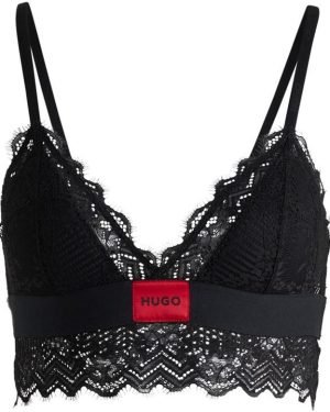 Hugo Lace Triangle Padded Bralette - Black