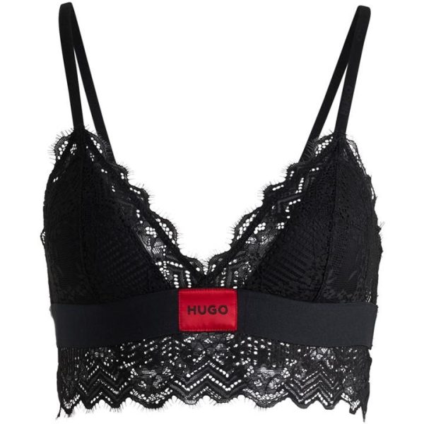 Hugo Lace Triangle Padded Bralette - Black
