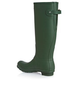Hunter W Original Back Adjustable Tall Rain Boots Hunter Green Womens