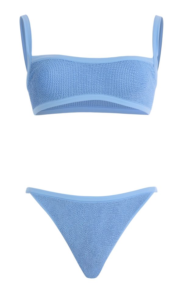 Hunza G - Tyler Seersucker Bikini Set - Blue - OS - Moda Operandi