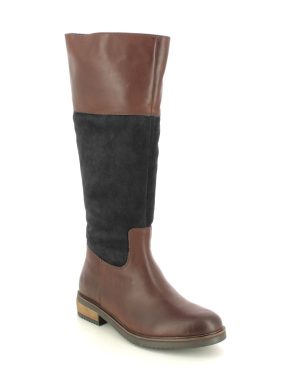 Hush Puppies Kitty Boot Brown Navy Womens knee-high boots 12346-21 in a Plain Leather in Size 4