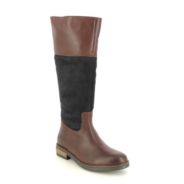 Hush Puppies Kitty Boot Brown Navy Womens knee-high boots 12346-21 in a Plain Leather in Size 4