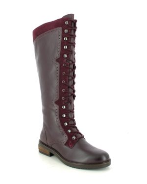 Hush Puppies Rudy Boot Lace Burgundy Leather Womens knee-high boots 12345-61 in a Plain Leather in Size 4