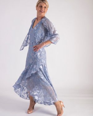Hydrangea Blue Devoree Dress & Jacket