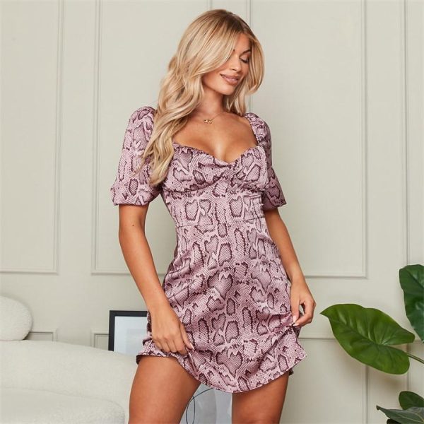 I Saw It First Puff Sleeve Satin Skater Mini Dress - Pink