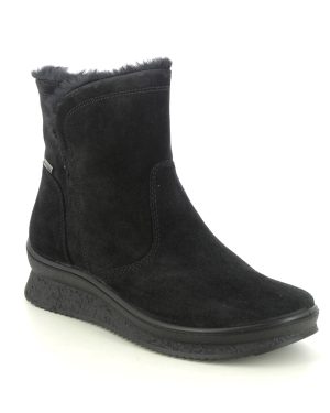 IMAC Kenia Lo Tex Black Suede Womens Ankle Boots 6699-7150011 in a Plain Suede Leather in Size 40