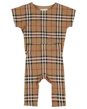 Icon Check Print Cotton Bodysuit & Pants