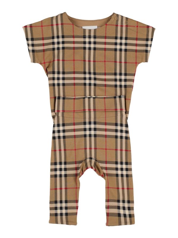 Icon Check Print Cotton Bodysuit & Pants