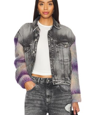 Icon Denim Lori Relaxed Jacket in Black. Size M, S, XL.