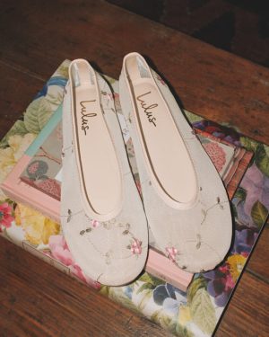 Idony Light Nude Floral Mesh Ballet Flats