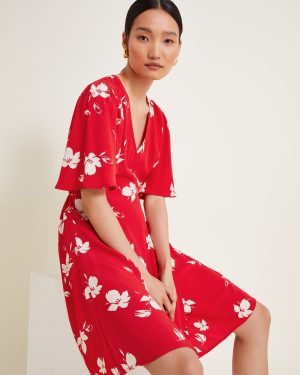 Iggy Floral Wrap Dress Red