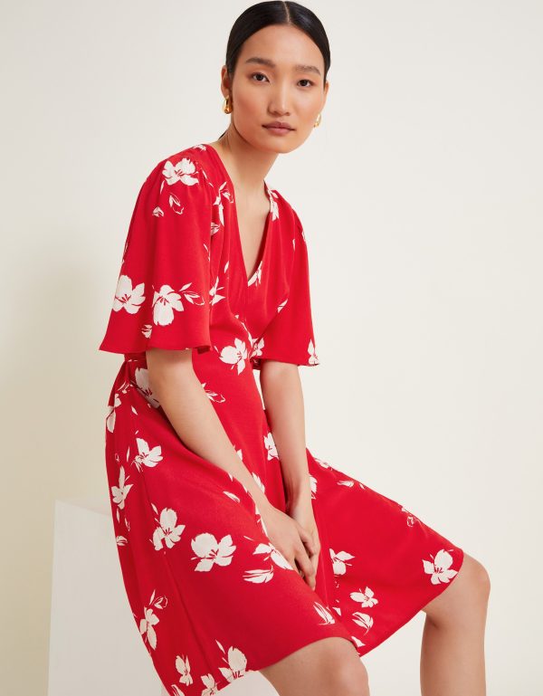 Iggy Floral Wrap Dress Red