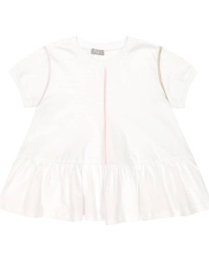 Il Gufo Cotton jersey peplum top