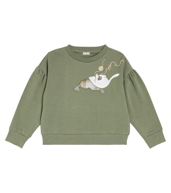 Il Gufo Embroidered cotton jersey sweatshirt
