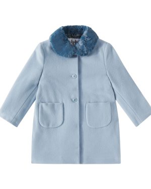 Il Gufo Faux fur-trimmed wool-blend coat