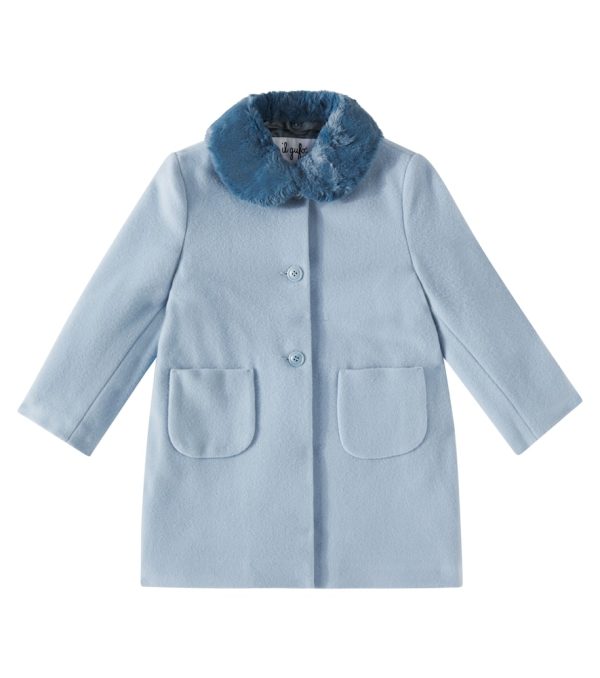 Il Gufo Faux fur-trimmed wool-blend coat