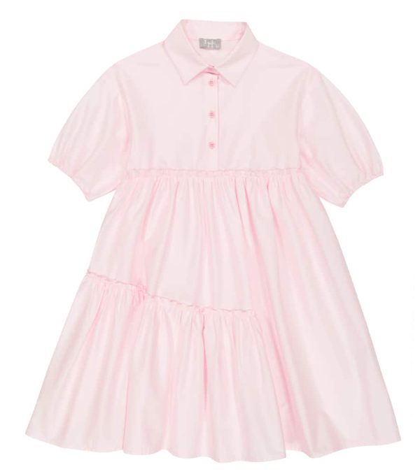 Il Gufo Tiered cotton-sateen shirt dress
