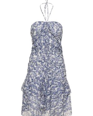 Ilanka Floral Cotton Mini Halter Dress
