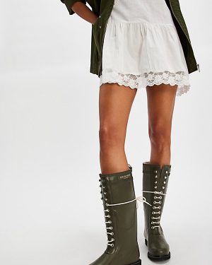 Ilse Jacobsen Lace-Up Rain Boots by Isle Jacobsen at Free People in Army, Size: EU 37
