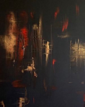 Impressionistic Abstract Acrylic Painting By Black Beret, 120 X 100Cm, The Secret Passage