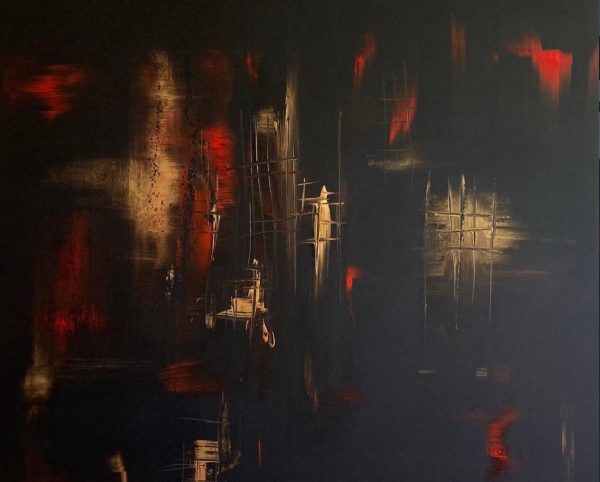 Impressionistic Abstract Acrylic Painting By Black Beret, 120 X 100Cm, The Secret Passage