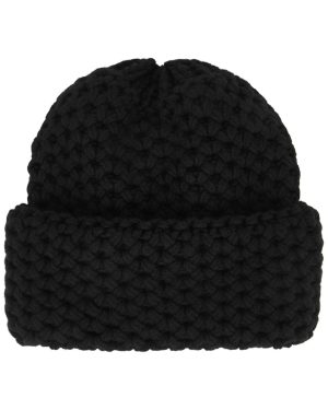 Inverni Giulia Black Chunky-knit Cashmere Beanie