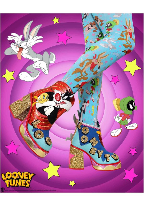 Irregular Choice Looney Tunes That's All Folks Platform Heeled Boots