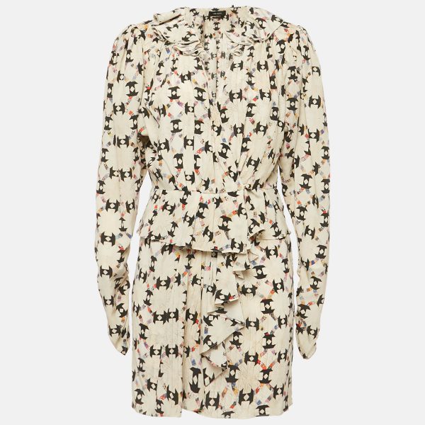 Isabel Marant Beige Printed Silk Blouse and Skirt Set S