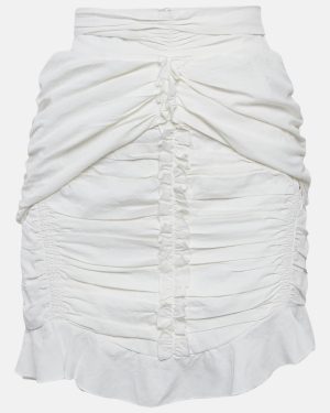 Isabel Marant Cotton White Ruffled Mini Skirt S