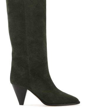 Isabel Marant Dark Green Suede Lispa Boots