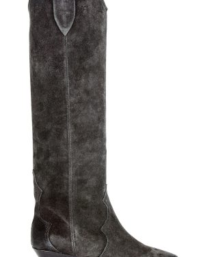 Isabel Marant Denvee Suede Boot in Faded Black - Black. Size 36 (also in 37, 38).