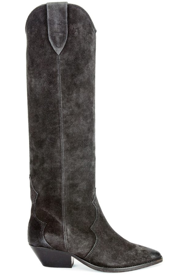 Isabel Marant Denvee Suede Boot in Faded Black - Black. Size 36 (also in 37, 38).