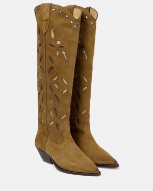 Isabel Marant Denvee suede knee-high cowboy boots