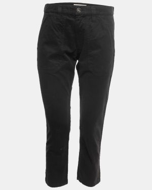 Isabel Marant Etoile Black Cotton Cropped Trousers S