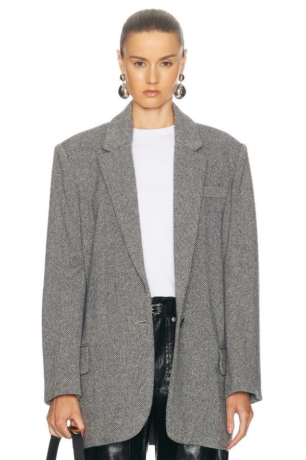 Isabel Marant Etoile Cikaito Blazer in Black & Ecru - Navy. Size 38 (also in 40, 42).