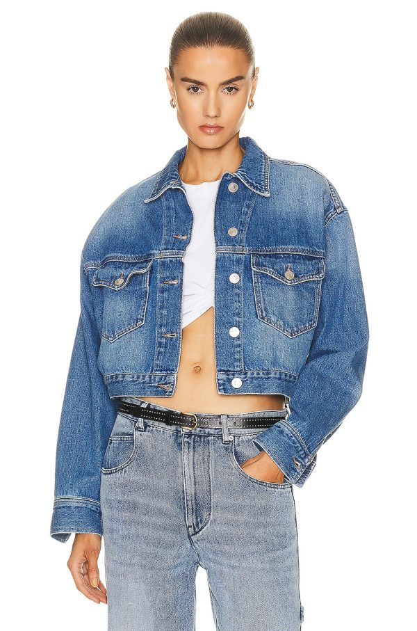 Isabel Marant Etoile Tadia Denim Jacket in Light Blue - Denim-Medium. Size 42 (also in ).