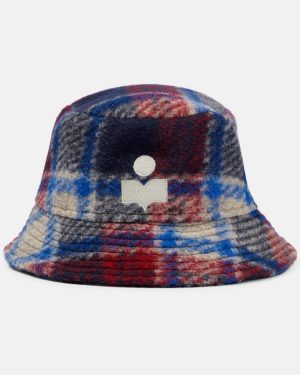 Isabel Marant Haley checked wool-blend bucket hat