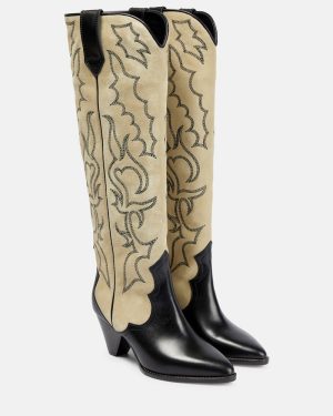 Isabel Marant Leila leather and suede cowboy boots