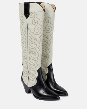 Isabel Marant Liela leather and suede cowboy boots