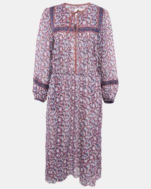 Isabel Marant Multicolor Floral Print Cotton Asymmetric Greila Dress S