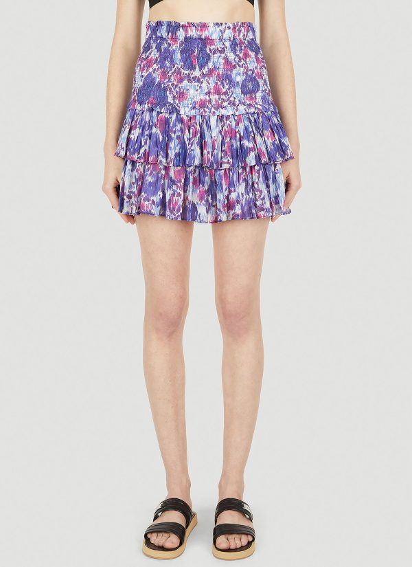 Isabel Marant Naomi Ruffle Mini Skirt - Woman Skirts Purple Fr - 36