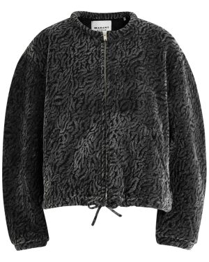 Isabel Marant toile Abelina Velvet Devor Bomber Jacket - Grey - 38 (UK10 / S)