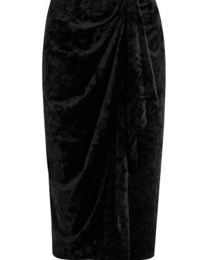 Isabel Marant toile Alyssa Draped Velvet Midi Skirt - Black - 40 (UK12 / M)