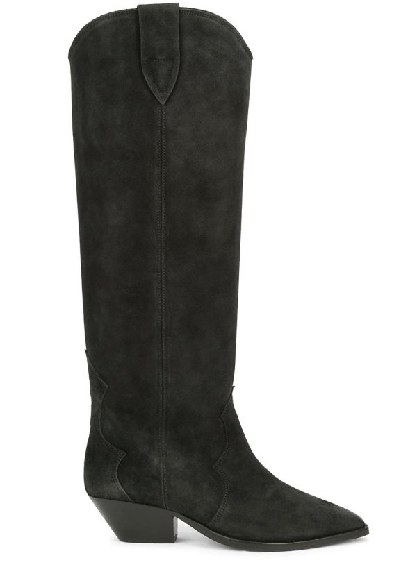Isabel Marant toile Denvee 50 Suede Knee-high Boots - Black - 4