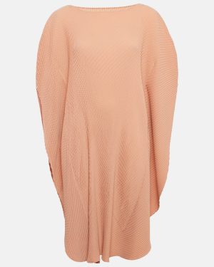 Issey Miyake Pink Plisse Asymmetric Kaftan Dress M
