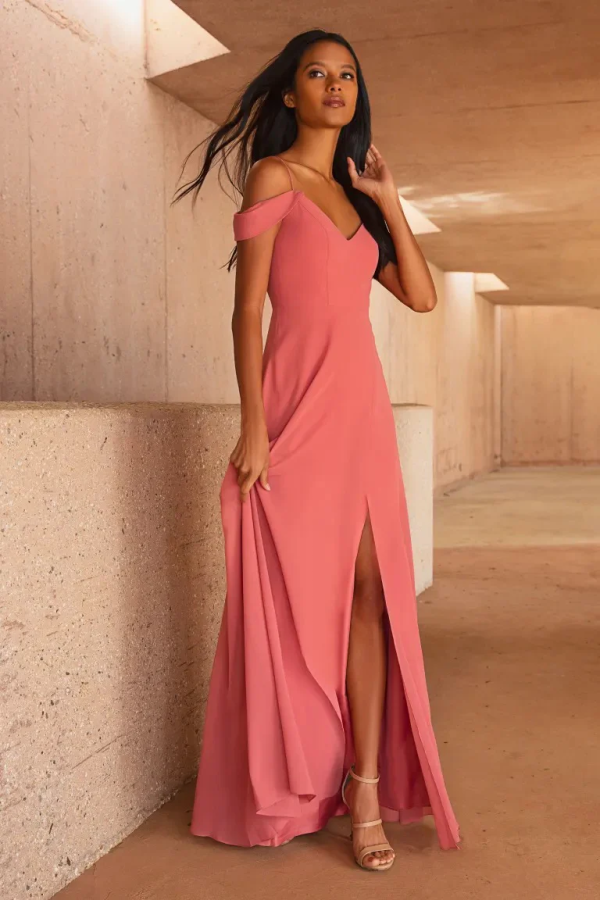 Ivory Evening Dress A-Line Bateau Neck Floor-Length Short Sleeves Zipper Split Front Stretch Crepe Social Pageant Dresses