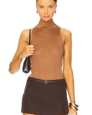 Ivy Oak Finja Knit Top in Cognac. Size XL.