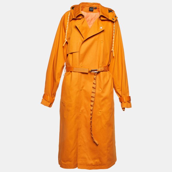 Ivy Park x Adidas Orange Gabardine Hooded Trench Coat L