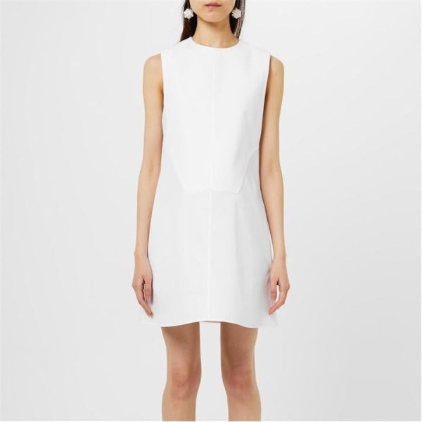 JIL SANDER A-Line Sleeveless Mini Dress - White