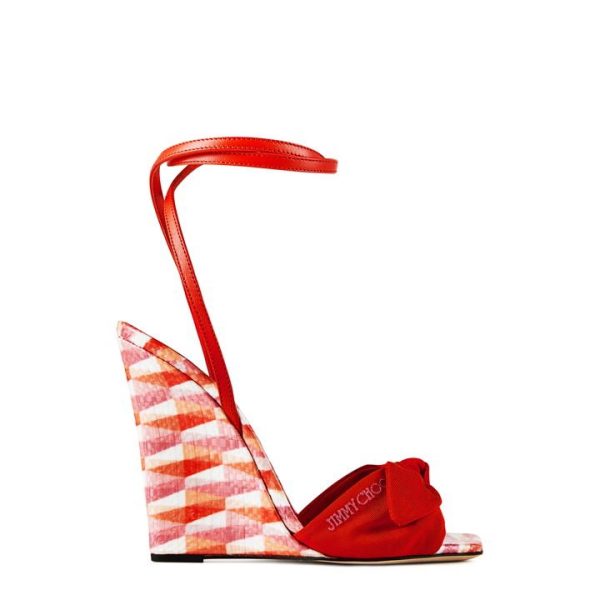 JIMMY CHOO Richelle 110 Wedge Sandals - Pink